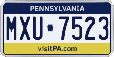 PA license plate MXU7523