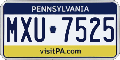 PA license plate MXU7525