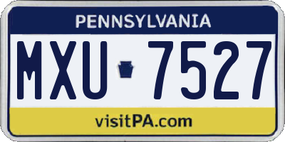 PA license plate MXU7527