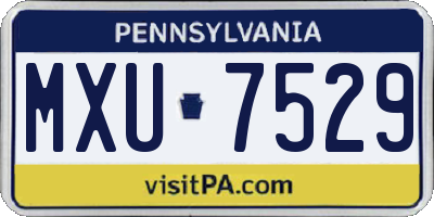 PA license plate MXU7529