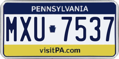PA license plate MXU7537