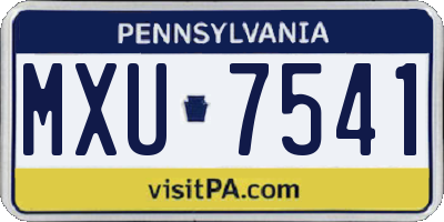 PA license plate MXU7541