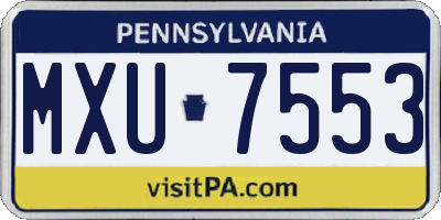 PA license plate MXU7553
