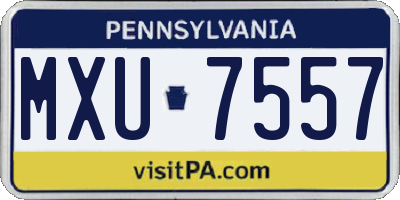 PA license plate MXU7557