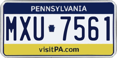PA license plate MXU7561