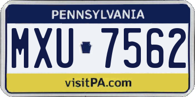 PA license plate MXU7562