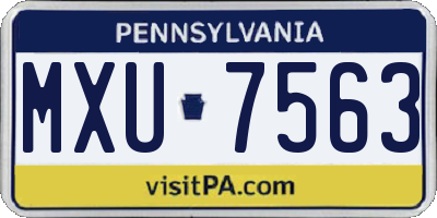 PA license plate MXU7563