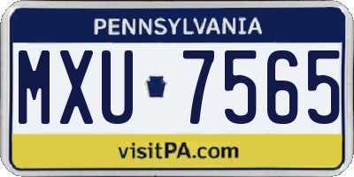 PA license plate MXU7565