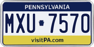 PA license plate MXU7570