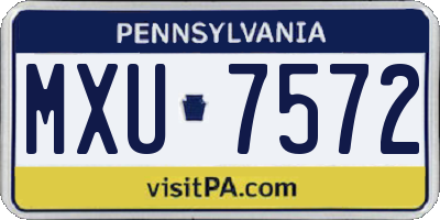 PA license plate MXU7572