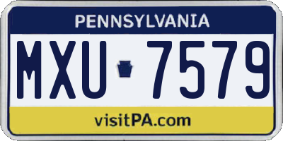 PA license plate MXU7579