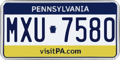 PA license plate MXU7580