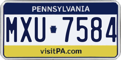 PA license plate MXU7584