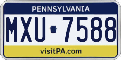 PA license plate MXU7588