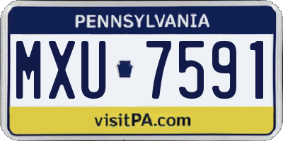 PA license plate MXU7591