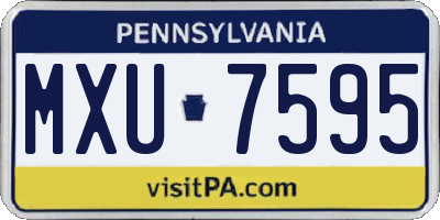 PA license plate MXU7595