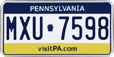 PA license plate MXU7598
