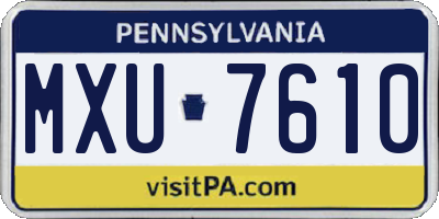 PA license plate MXU7610