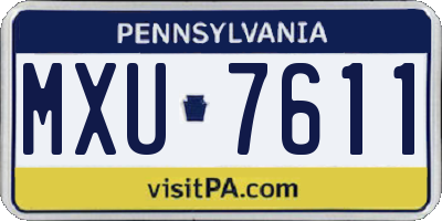 PA license plate MXU7611