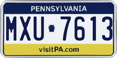 PA license plate MXU7613