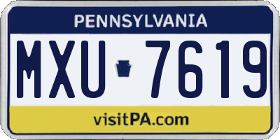 PA license plate MXU7619