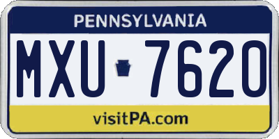 PA license plate MXU7620