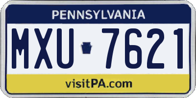 PA license plate MXU7621