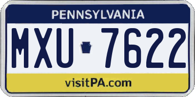 PA license plate MXU7622