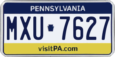 PA license plate MXU7627