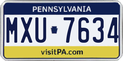 PA license plate MXU7634
