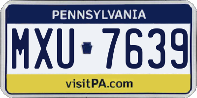 PA license plate MXU7639
