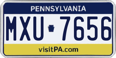 PA license plate MXU7656