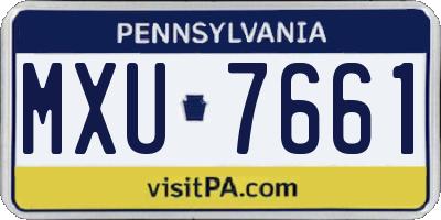 PA license plate MXU7661