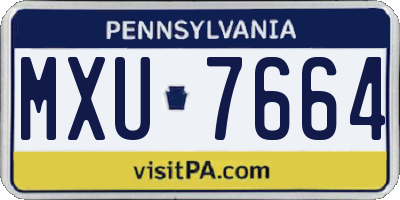 PA license plate MXU7664