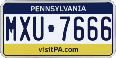 PA license plate MXU7666