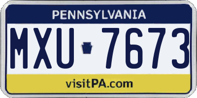 PA license plate MXU7673