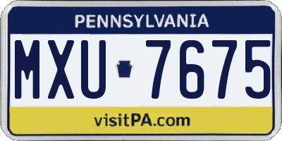 PA license plate MXU7675