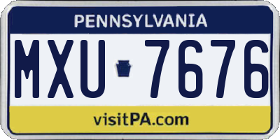 PA license plate MXU7676