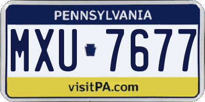 PA license plate MXU7677