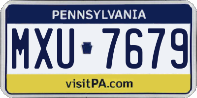 PA license plate MXU7679