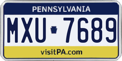 PA license plate MXU7689