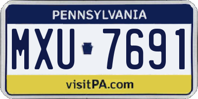 PA license plate MXU7691