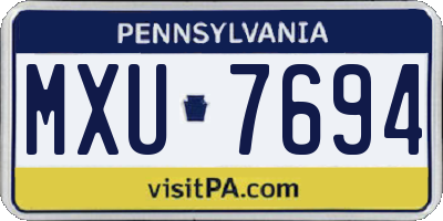 PA license plate MXU7694