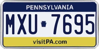 PA license plate MXU7695