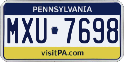 PA license plate MXU7698