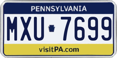 PA license plate MXU7699