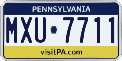 PA license plate MXU7711