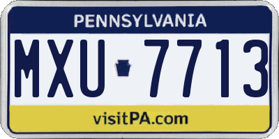 PA license plate MXU7713