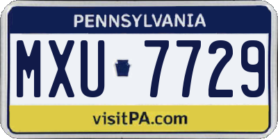 PA license plate MXU7729