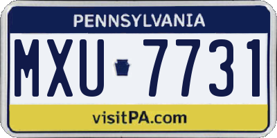PA license plate MXU7731